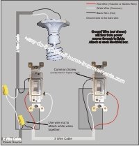 Power to 3 way switch then to light and 3 way switch